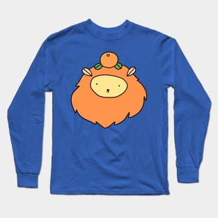 Orange Lion Face Long Sleeve T-Shirt